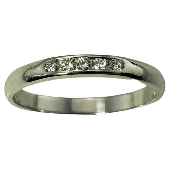 14 Karat White Gold Diamond Band Ring For Sale