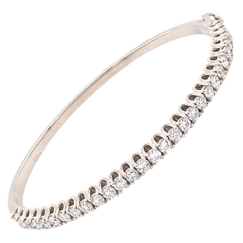 14 Karat White Gold Diamond Bangle Bracelet