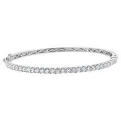 14 Karat White Gold Diamond Bangle Bracelet