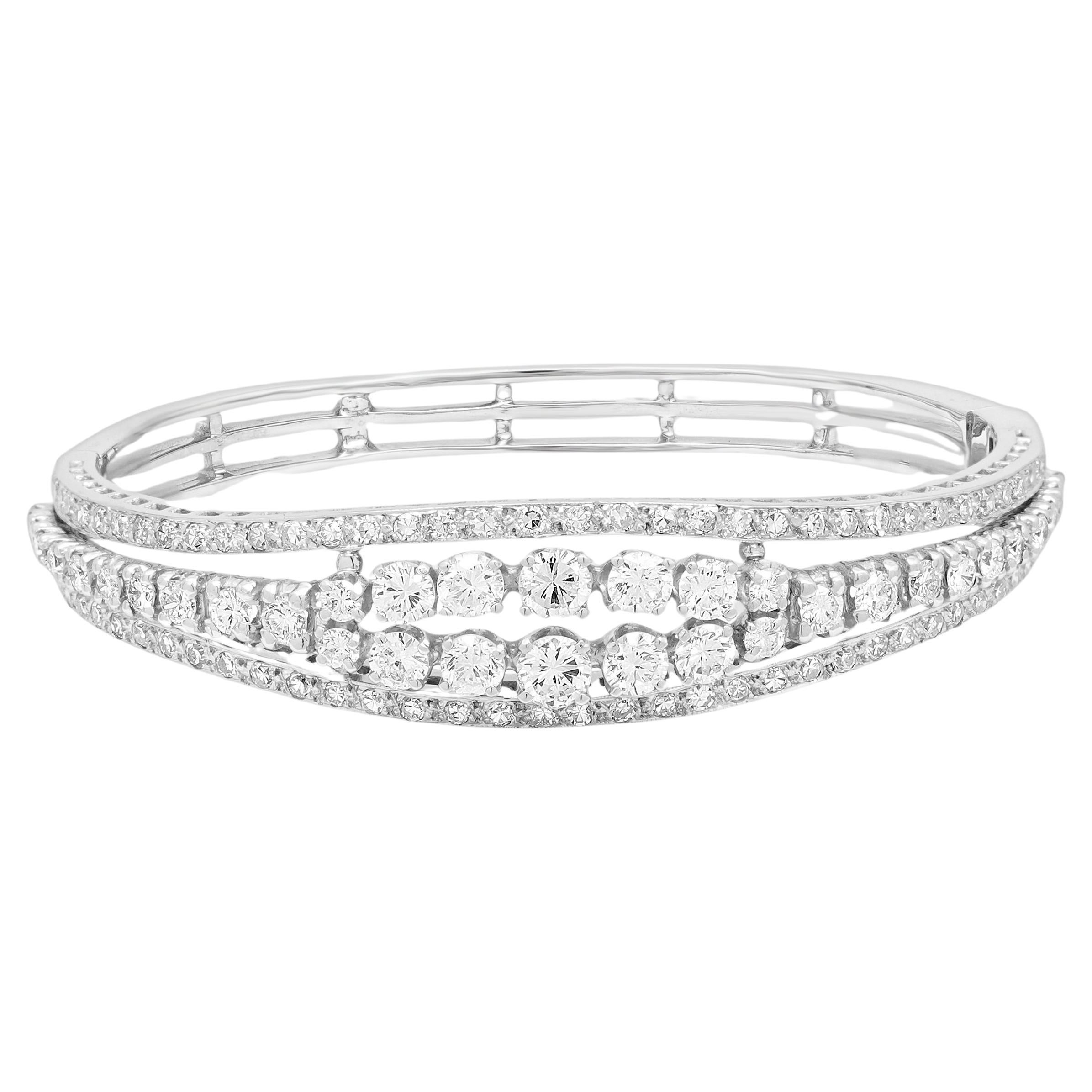 Bracciale con diamanti in oro bianco 14 carati