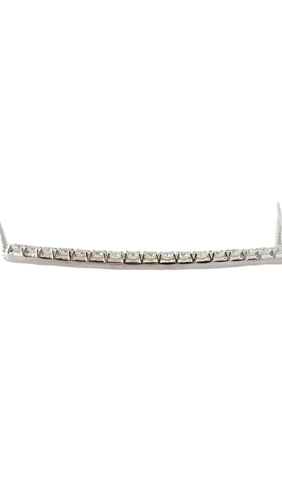 Brilliant Cut 14 Karat White Gold Diamond Bar Necklace #17638 For Sale