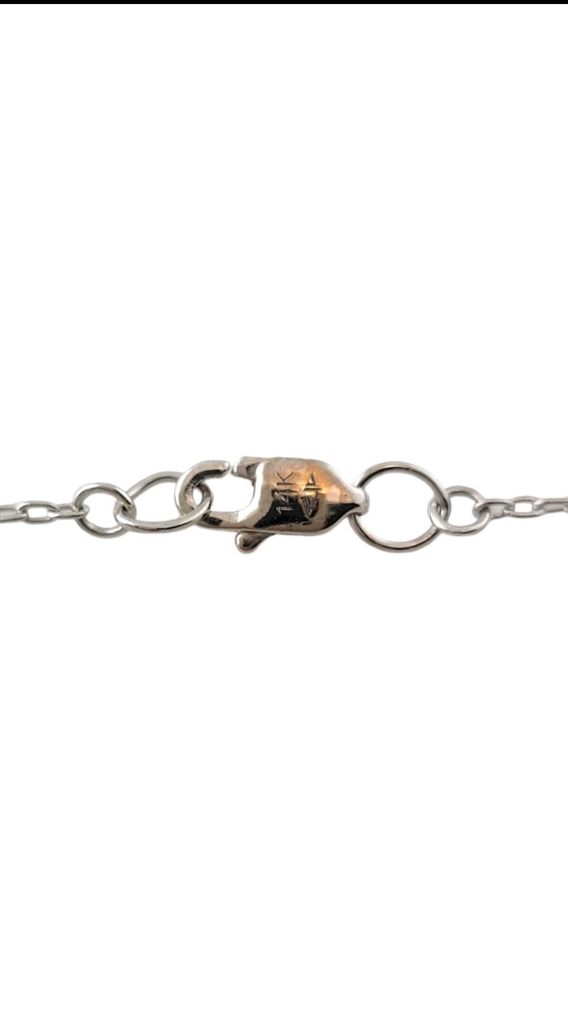 Women's 14 Karat White Gold Diamond Bar Necklace #17638 For Sale