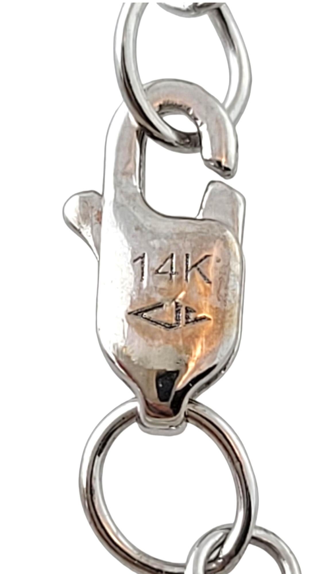 14 Karat White Gold Diamond Bar Necklace #17638 For Sale 1