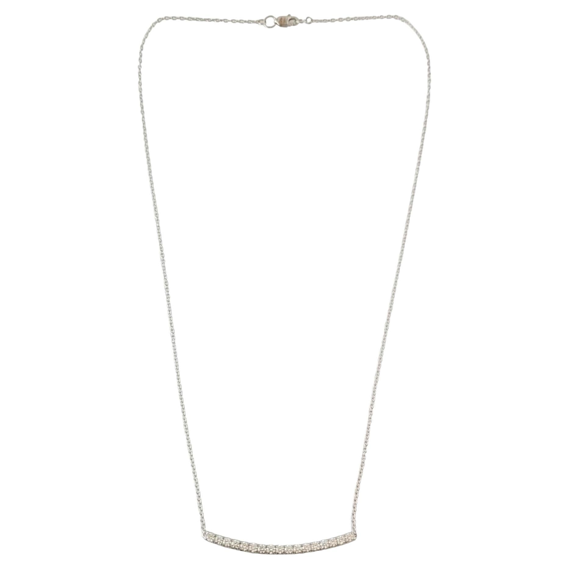 14 Karat White Gold Diamond Bar Necklace #17638 For Sale
