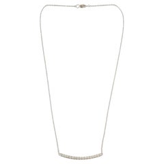 14 Karat White Gold Diamond Bar Necklace #17638