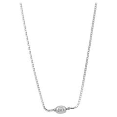 14 Karat White Gold Diamond Beaded Slide Necklace