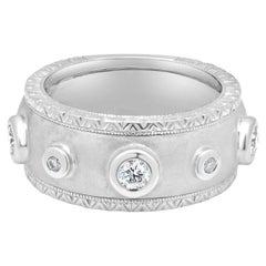 14 Karat White Gold Diamond Bezel Set Band