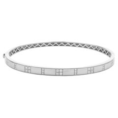 18 Karat White Gold Diamond Block Bangle Bracelet