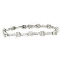 Bracciale A Link con diamanti in oro bianco 14 carati
