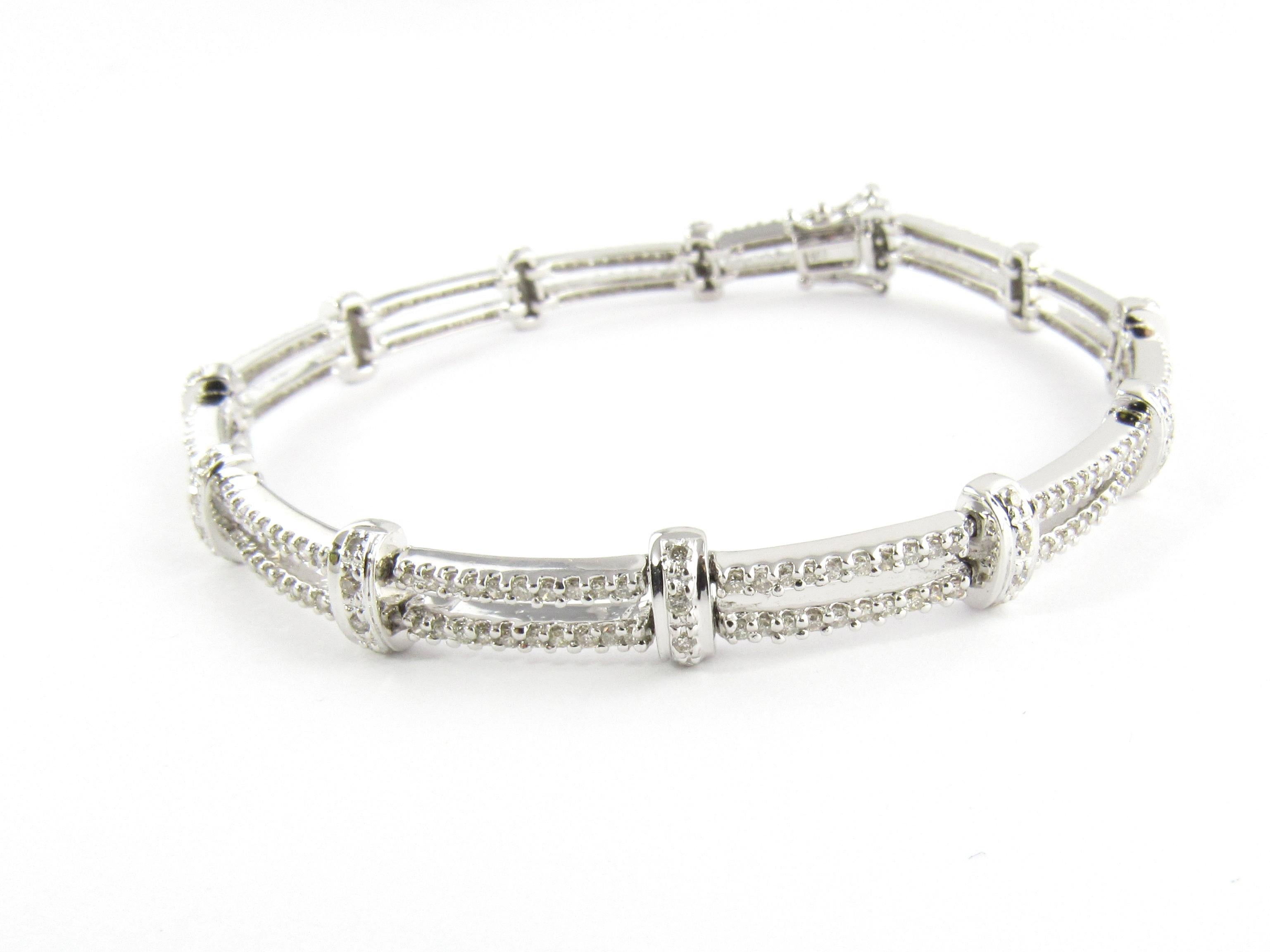 Women's 14 Karat White Gold Diamond Bracelet For Sale