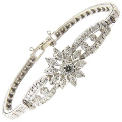 14 Karat White Gold Diamond Bracelet
