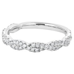14 Karat White Gold Diamond Braided Band