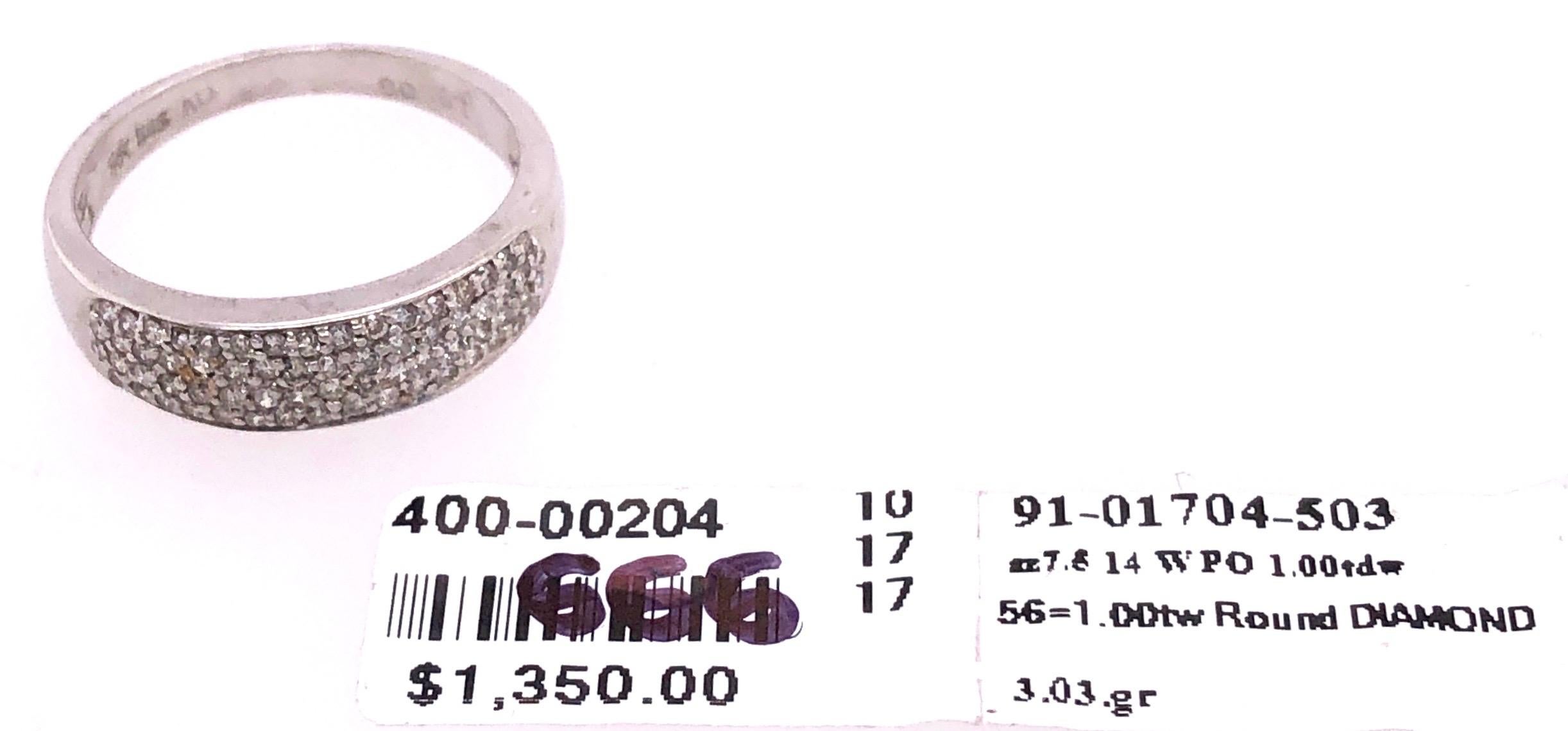Bague de mariage en or blanc 14 carats avec diamants 1,00 TDW en vente 1