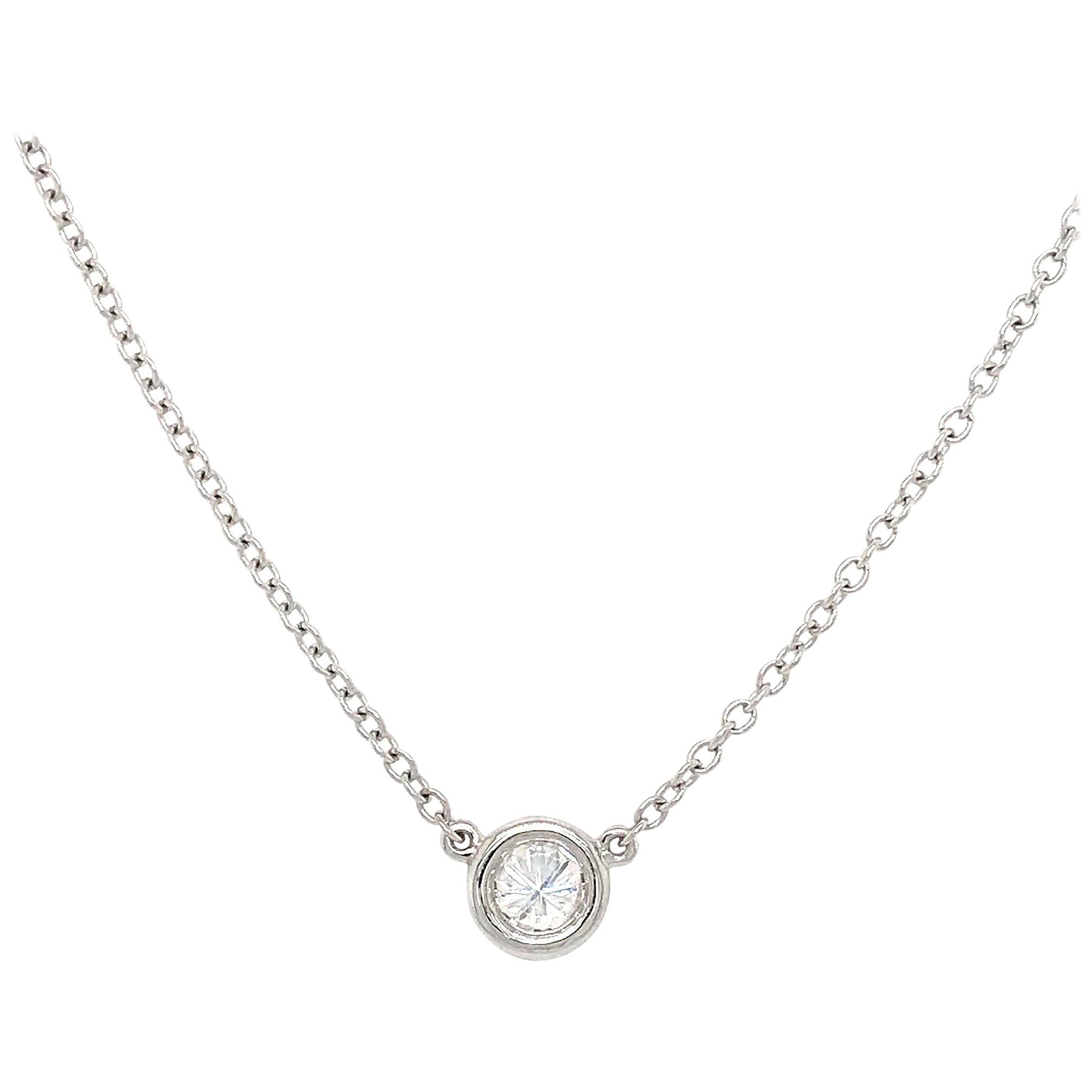 14 Karat White Gold Diamond by the Yard Necklace