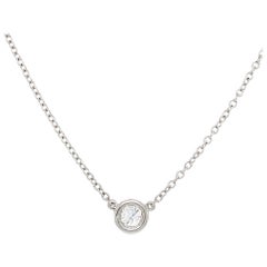 14 Karat White Gold Diamond by the Yard Necklace