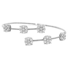 14 Karat White Gold Diamond bypass Bracelet