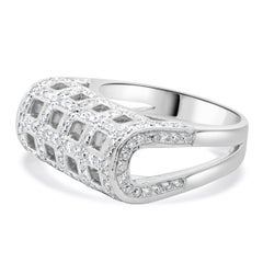 14 Karat White Gold Diamond Cage Ring