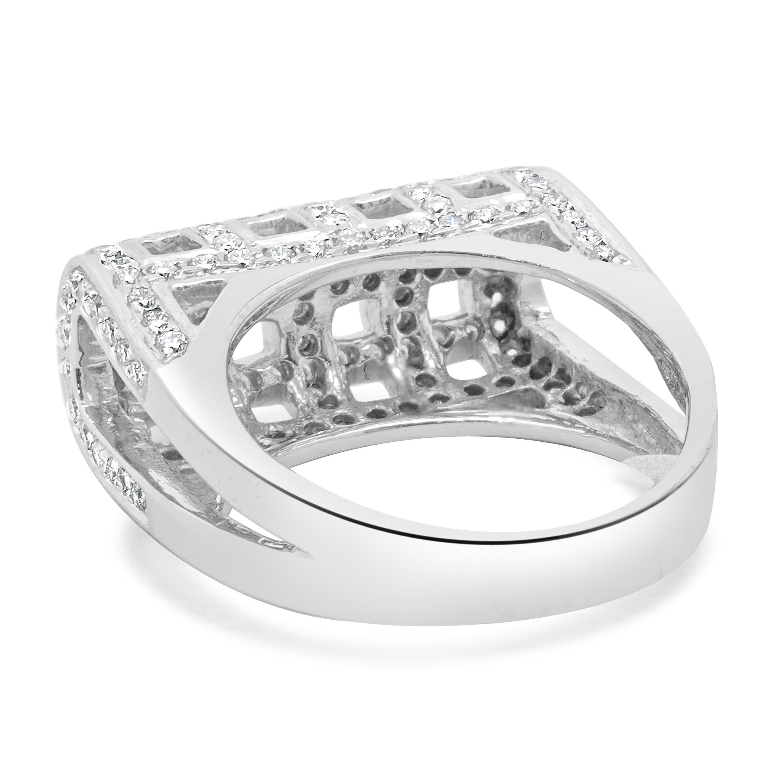 14 Karat Weißgold Diamant Käfig Ring im Zustand „Hervorragend“ im Angebot in Scottsdale, AZ