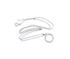 14 Karat White Gold Diamond Circle Necklace