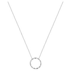 14 Karat White Gold Diamond Circle Necklace