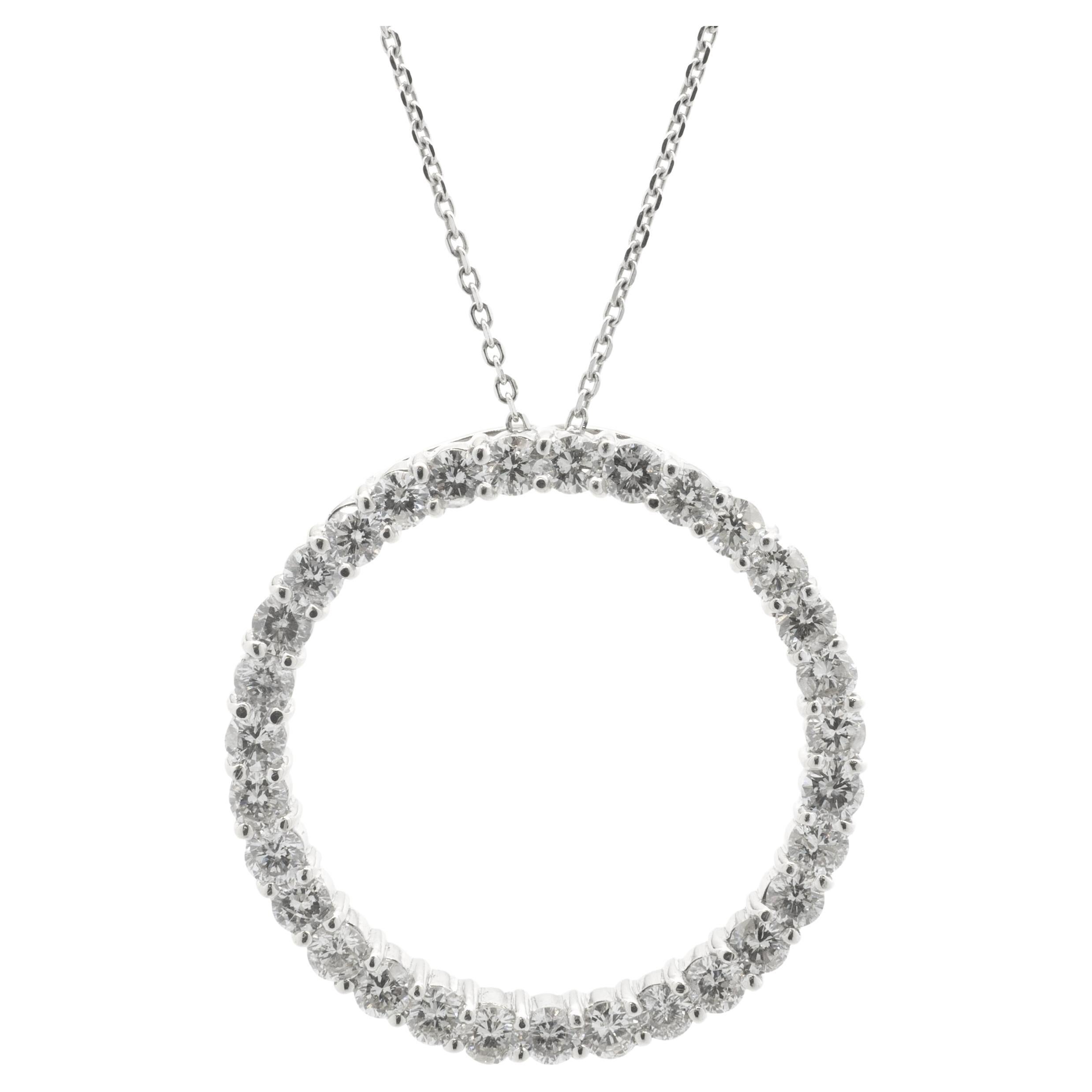 14 Karat White Gold Diamond Circle of Life Necklace For Sale at 1stDibs ...