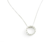 14 Karat White Gold Diamond Circle Pendant