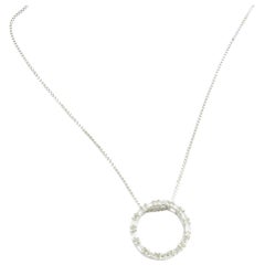 14 Karat White Gold Diamond Circle Pendant