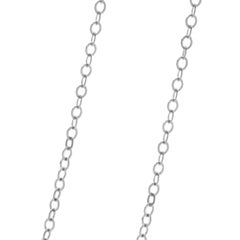 14 Karat White Gold Diamond Circle Wave Necklace