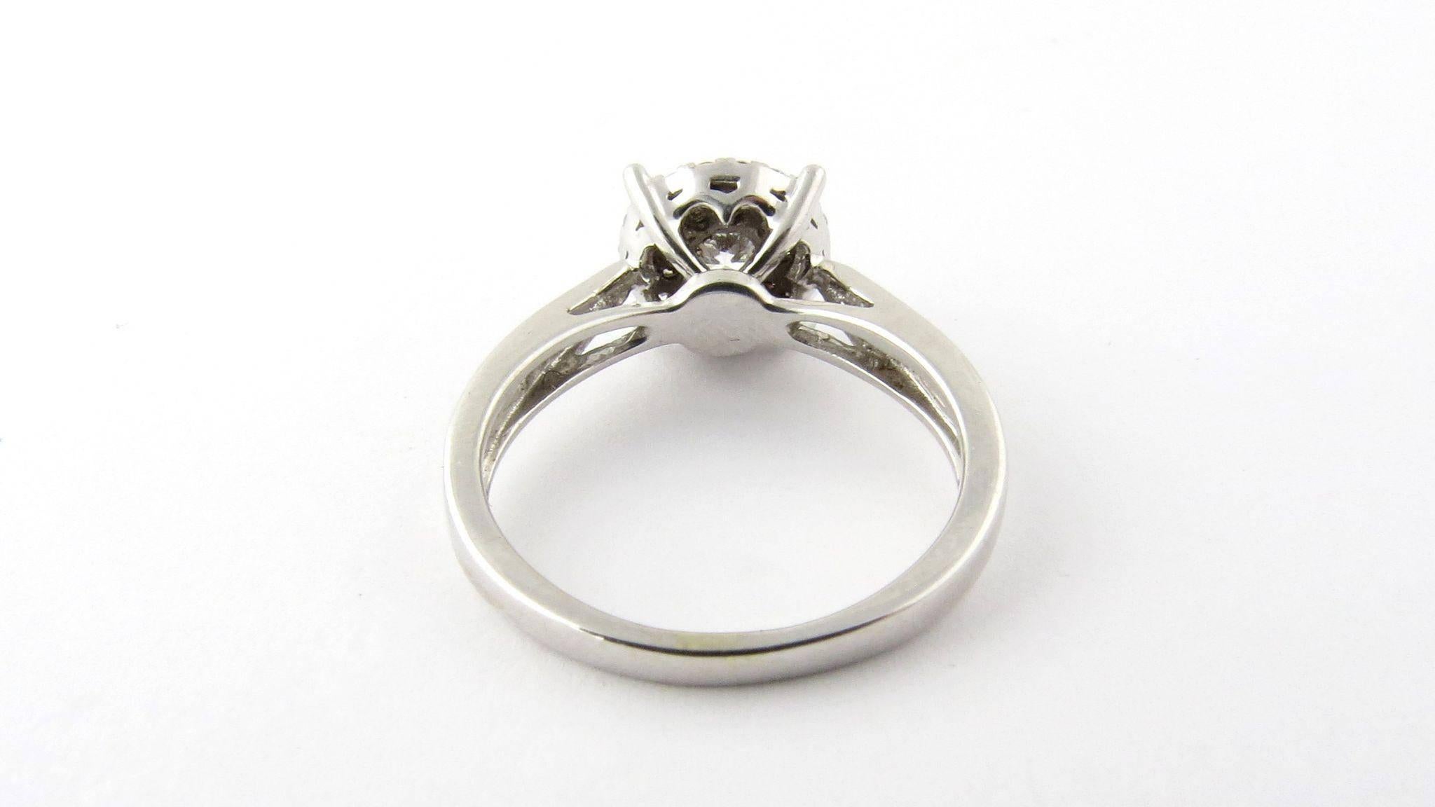 Women's 14 Karat White Gold Diamond Circular Cluster Ring