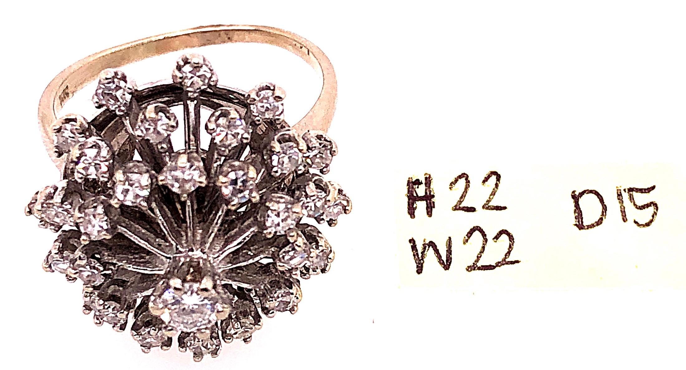 14 Karat White Gold Diamond Cluster Cocktail Ring For Sale 5
