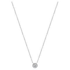 14 Karat White Gold Diamond Cluster Necklace