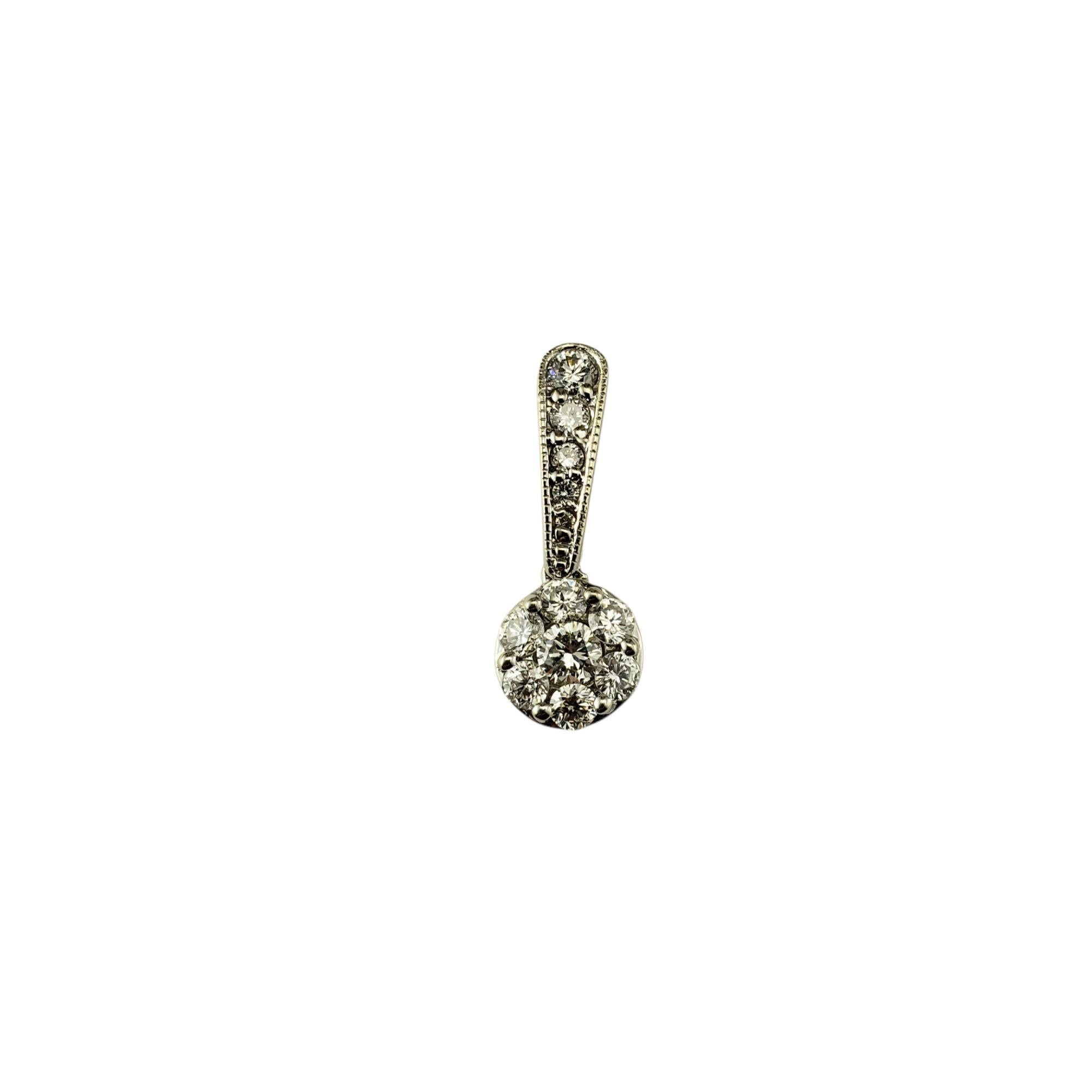 14 Karat White Gold Diamond Cluster Pendant #21813