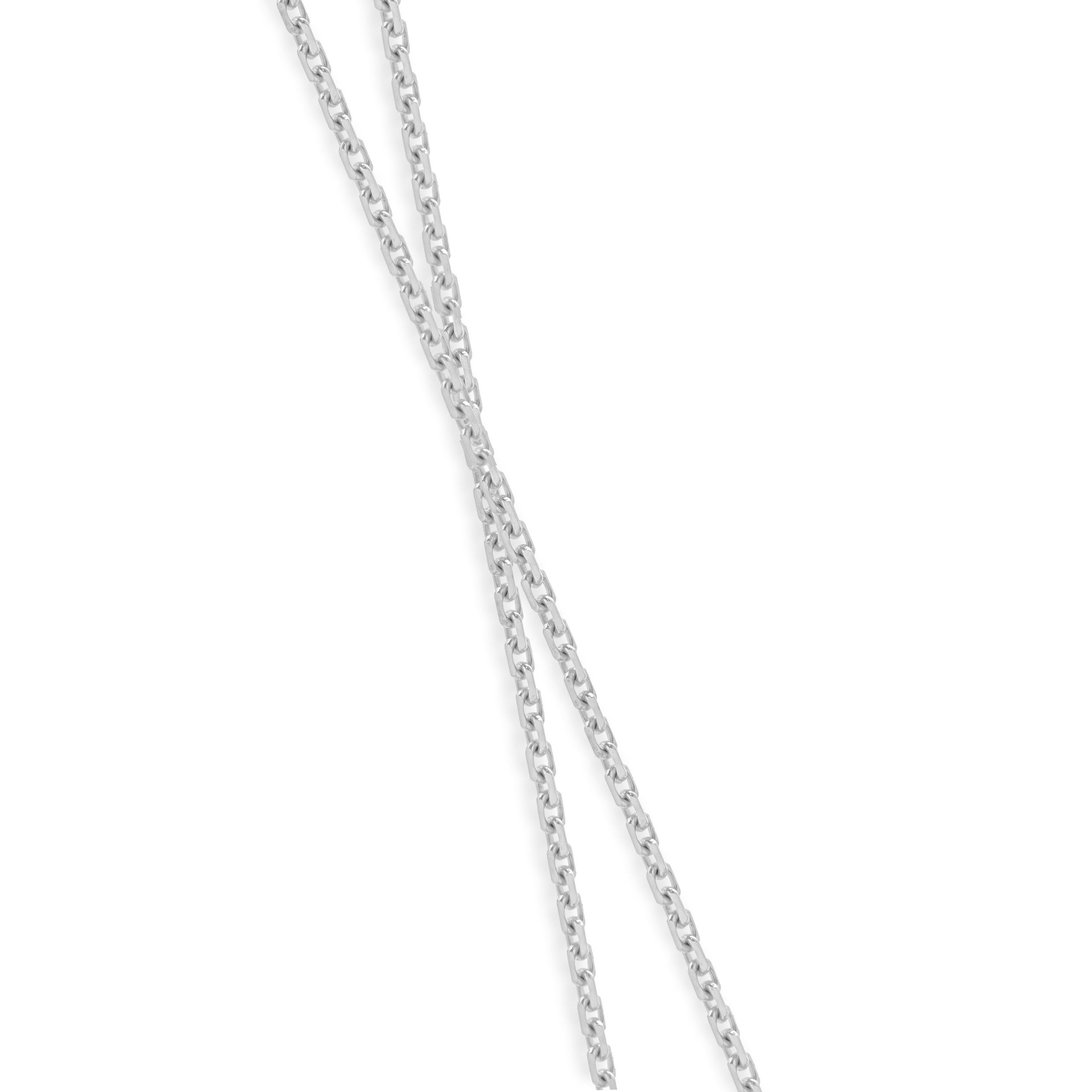 Taille ronde Collier en or blanc 14 carats avec pendentif en forme de grappe de diamants en vente