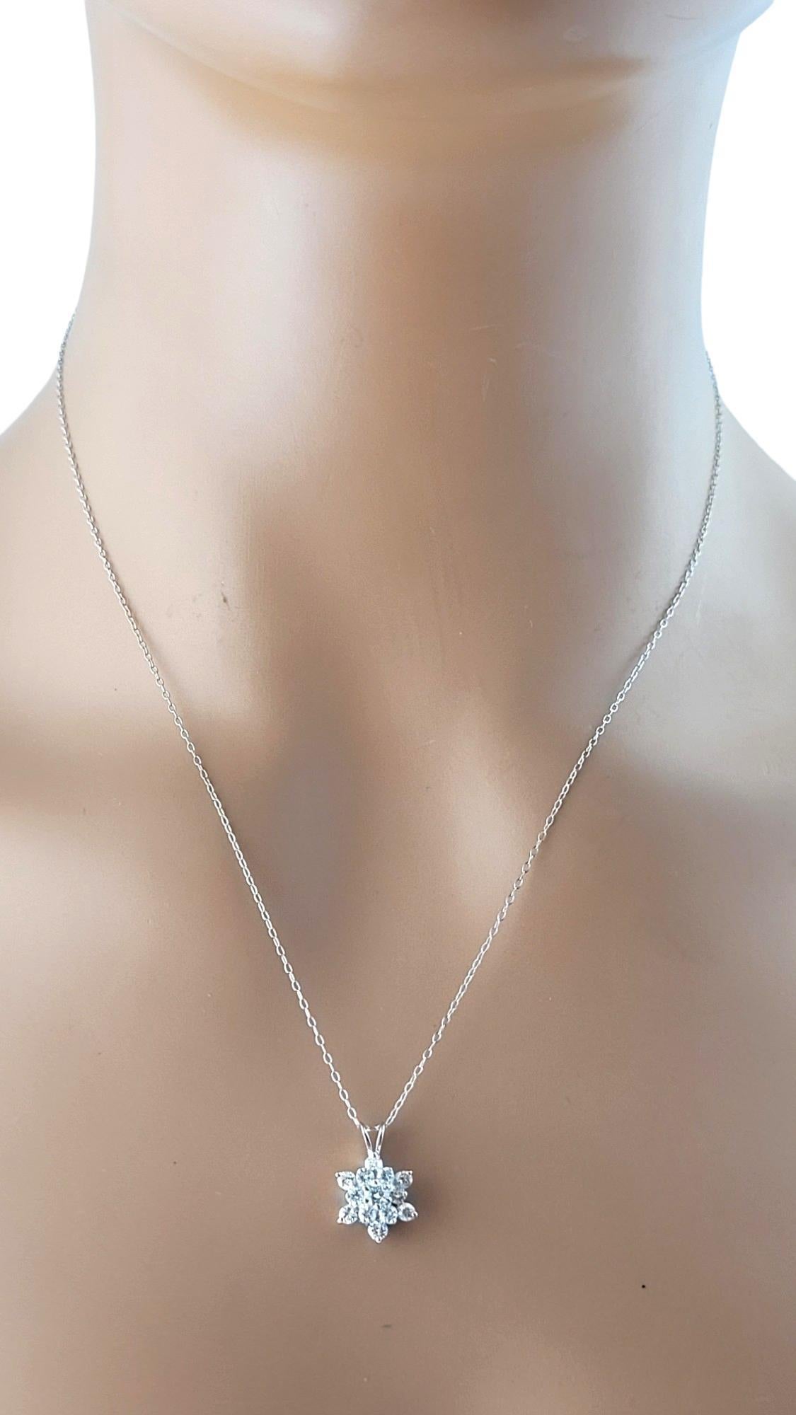 14 Karat White Gold Diamond Cluster Star Pendant Necklace #17833 4
