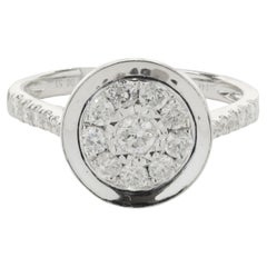 14 Karat Weißgold Diamant-Cluster mit Spiegel-Halo-Spiegel