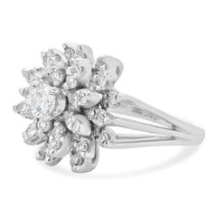 14 Karat White Gold Diamond Cocktail Ring