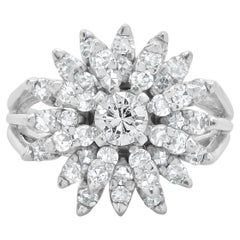 14 Karat White Gold Diamond Cocktail Ring