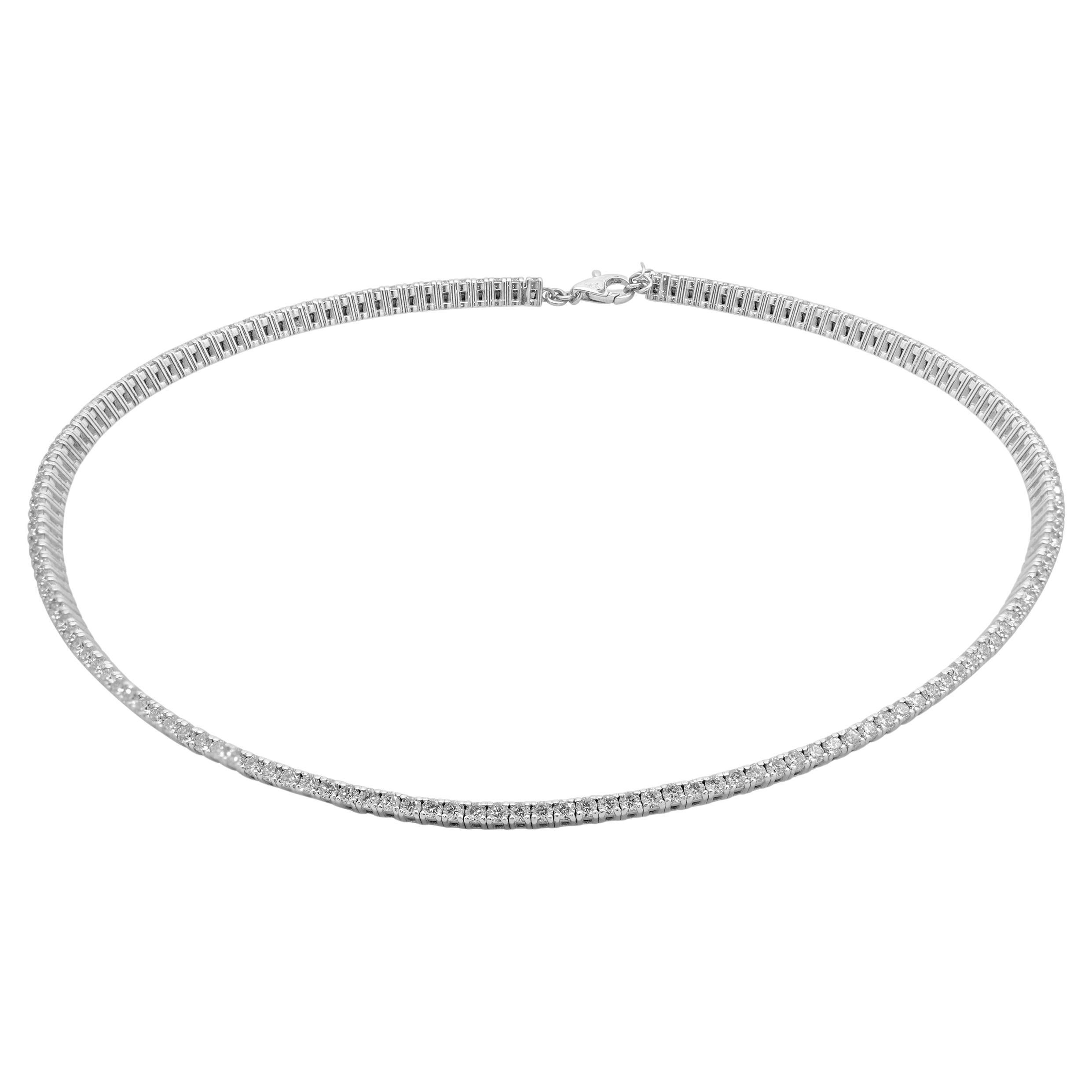 14 Karat White Gold Diamond Collar Necklace