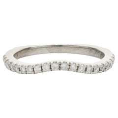 14 Karat White Gold Diamond Contour Band