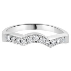 14 Karat White Gold Diamond Contour Band
