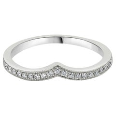 14 Karat White Gold Diamond Contoured Band