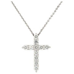 14 Karat White Gold Diamond Cross Pendant '1 1/2 Carat'