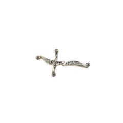 14 Karat White Gold Diamond Cross Pendant #16830