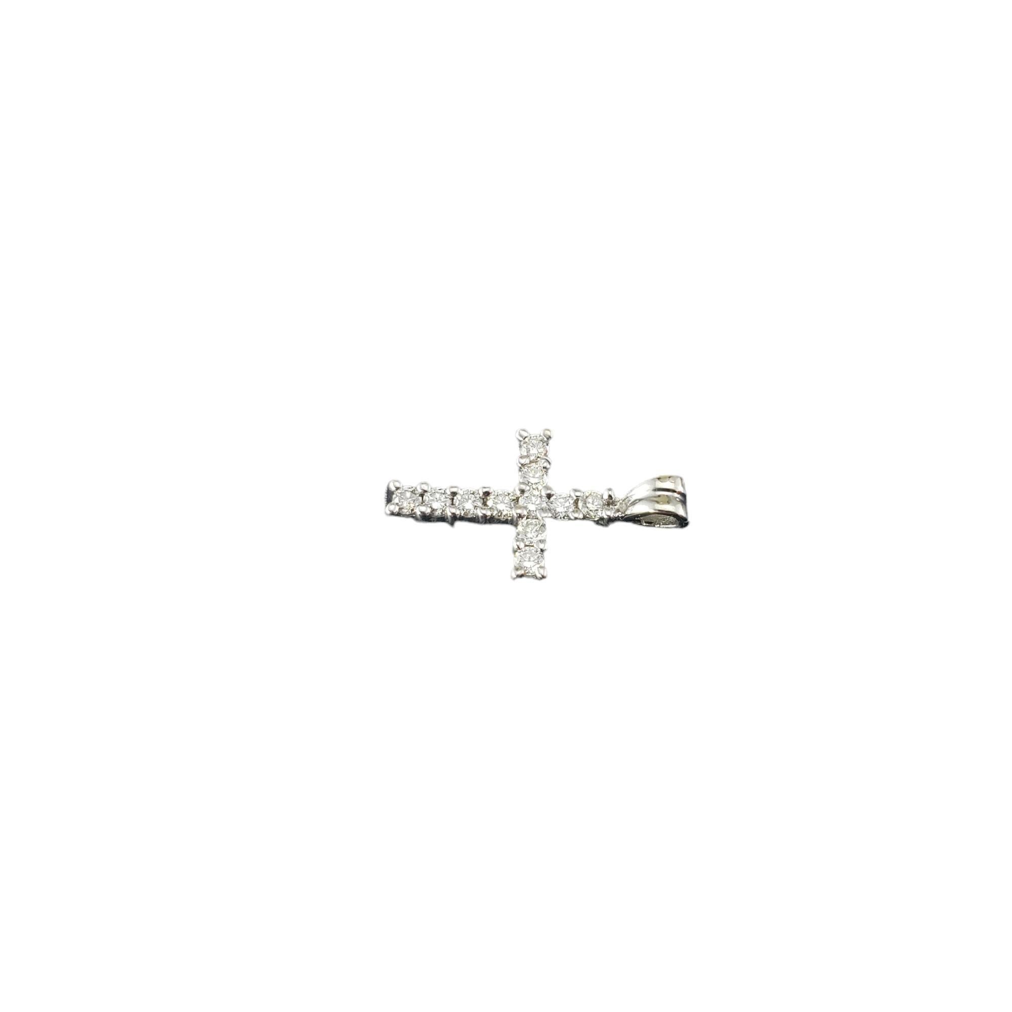 Brilliant Cut 14 Karat White Gold Diamond Cross Pendant #17661 For Sale
