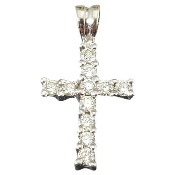 Colgante Cruz Diamante Oro Blanco 14 Kilates #17661