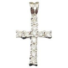 14 Karat White Gold Diamond Cross Pendant #17661