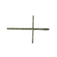 14 Karat White Gold Diamond Cross Pendant #18982
