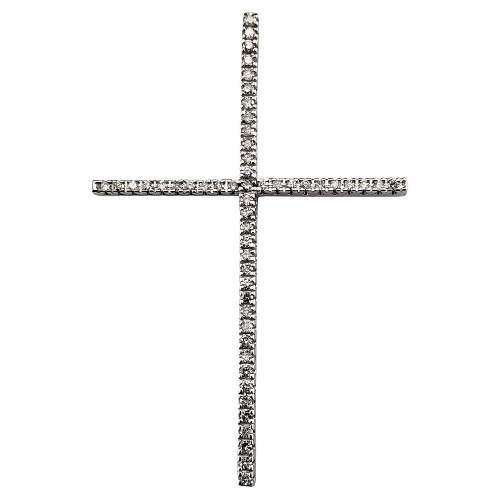 Colgante Cruz Diamante Oro Blanco 14 Kilates #18982