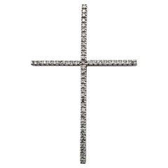 Colgante Cruz Diamante Oro Blanco 14 Kilates #18982