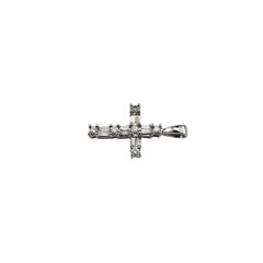 Pendentif croix en or blanc 14 carats avec diamants #22419